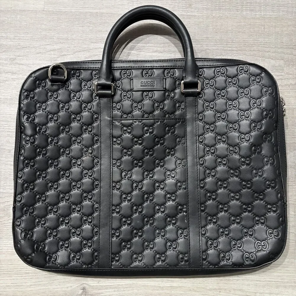 Gucci GG Emblem Signature Leather briefcase